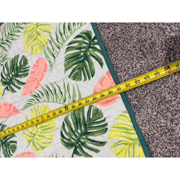 Double Sided, TWIN XL Bedspread and Pillowcase Tropical Palm Leaves - Picture 4 of 7